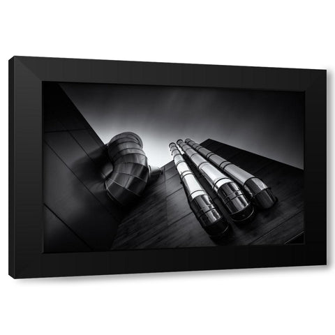 Pipes Black Modern Wood Framed Art Print with Double Matting by Gamiz, Andres