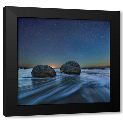 Be Together Black Modern Wood Framed Art Print by Zhang, Yan