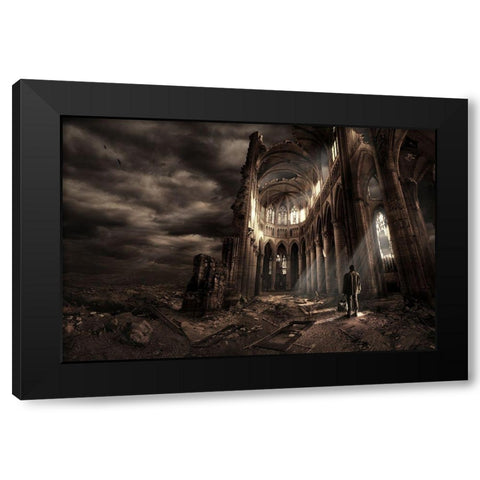 Faith Black Modern Wood Framed Art Print by Kiciak, Christophe