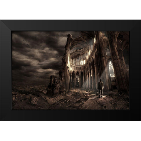 Faith Black Modern Wood Framed Art Print by Kiciak, Christophe