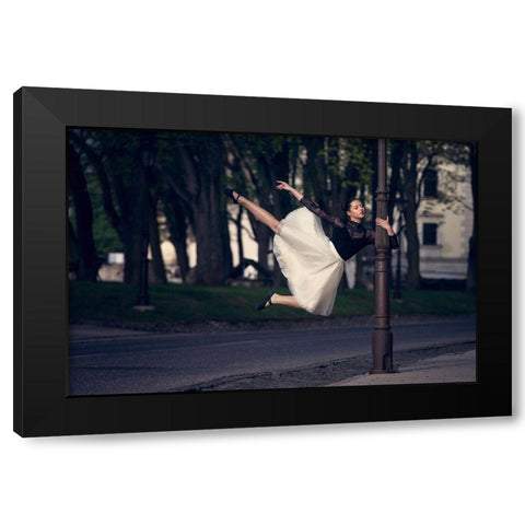 I Dance-I Am Black Modern Wood Framed Art Print by Krystynek Mqep, Martin