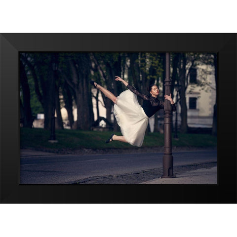 I Dance-I Am Black Modern Wood Framed Art Print by Krystynek Mqep, Martin