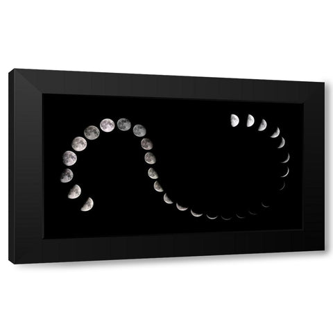 Moon Path Black Modern Wood Framed Art Print with Double Matting by Nigam, Nimit