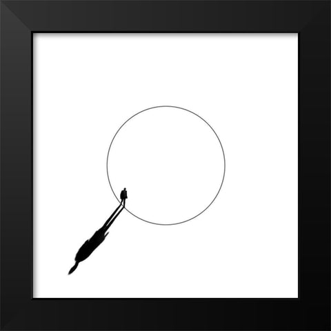 Walking The Circle! Black Modern Wood Framed Art Print by Limberg, Huib