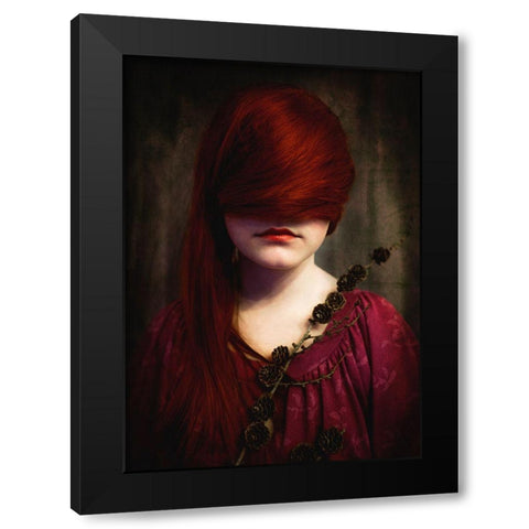 Redhead Black Modern Wood Framed Art Print with Double Matting by Larsen, Jorun