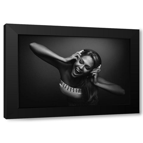 The Sound Of Happiness Black Modern Wood Framed Art Print with Double Matting by Schroder, Thomas