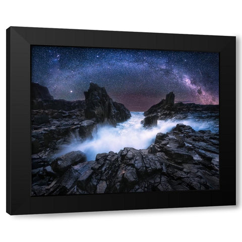 Bridge Of The Stone Gate Black Modern Wood Framed Art Print by Zhang, Joshua