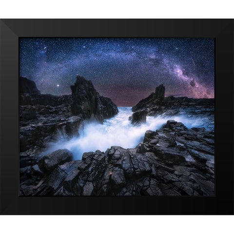 Bridge Of The Stone Gate Black Modern Wood Framed Art Print by Zhang, Joshua