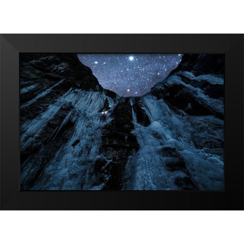 Star Climber Black Modern Wood Framed Art Print by Takanobu, Kano