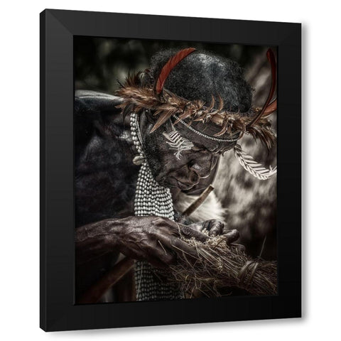 Dani: To Make Fire Black Modern Wood Framed Art Print by Stranak, Pavol
