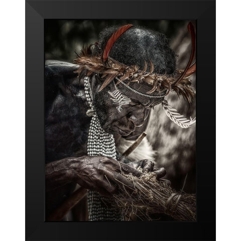 Dani: To Make Fire Black Modern Wood Framed Art Print by Stranak, Pavol