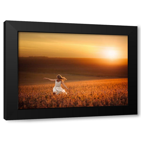 Dusk Black Modern Wood Framed Art Print by Olson, Jake