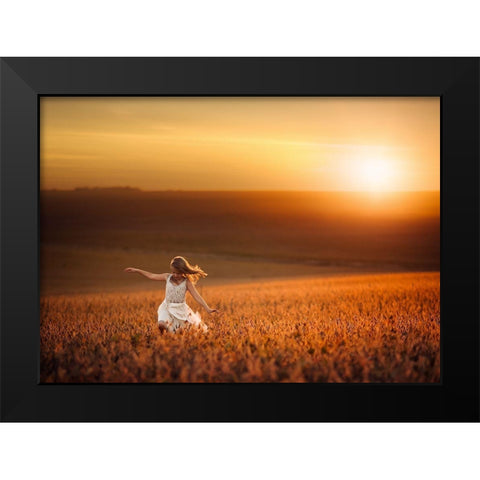 Dusk Black Modern Wood Framed Art Print by Olson, Jake