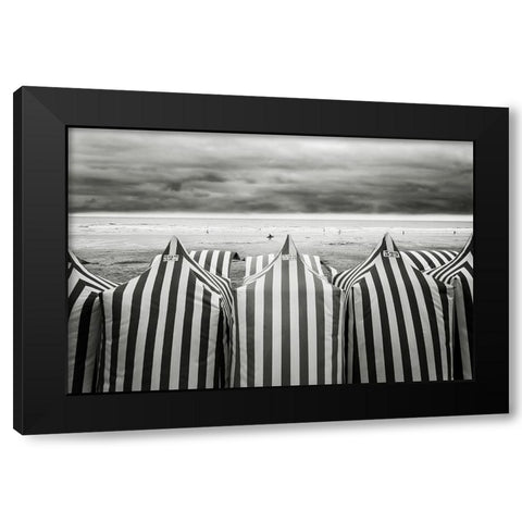 On The Beach Black Modern Wood Framed Art Print with Double Matting by Guerra, Toni