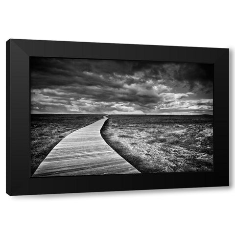 The Way Black Modern Wood Framed Art Print by Pascual Buye, Santiago