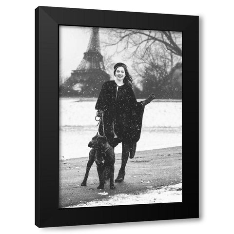 Paris Black Modern Wood Framed Art Print by Krystynek Mqep, Martin