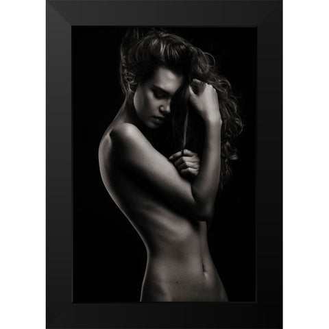 Sensual Beauty Black Modern Wood Framed Art Print by Krystynek MQEP, Martin