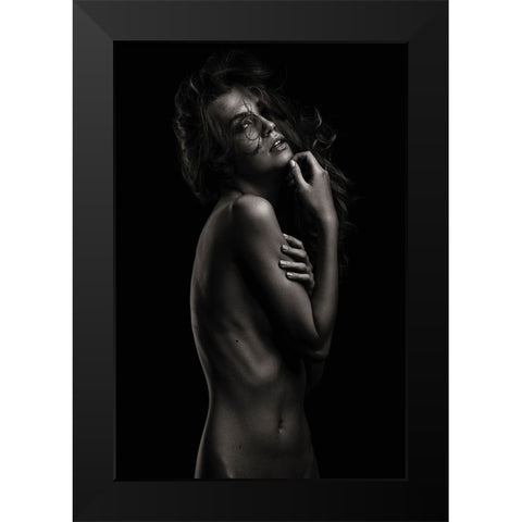 Sensual Beauty Black Modern Wood Framed Art Print by Krystynek MQEP, Martin