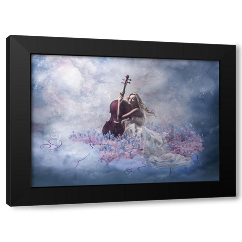 Music Of The Soul Black Modern Wood Framed Art Print with Double Matting by Simongulashvili, Natalia