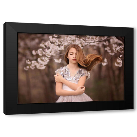 Swoosh Black Modern Wood Framed Art Print with Double Matting by Andelman, Katie