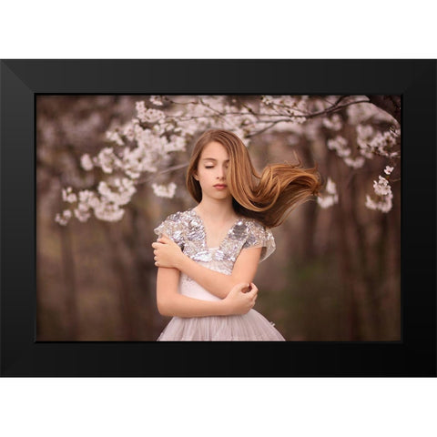Swoosh Black Modern Wood Framed Art Print by Andelman, Katie
