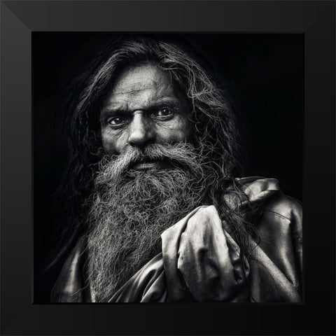 The Man From Agra Black Modern Wood Framed Art Print by Flour, Piet