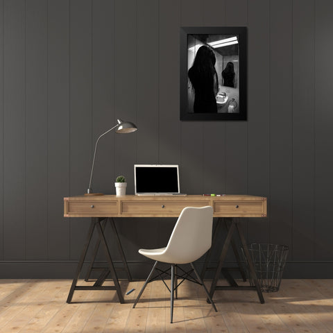 I Hate Mirror Black Modern Wood Framed Art Print by Skip, Anthony