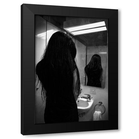 I Hate Mirror Black Modern Wood Framed Art Print by Skip, Anthony