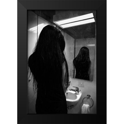 I Hate Mirror Black Modern Wood Framed Art Print by Skip, Anthony