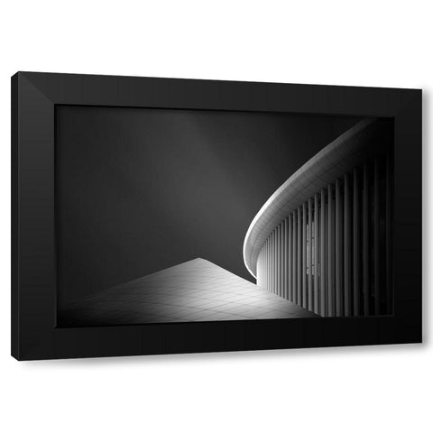 Symphony Of Lines Black Modern Wood Framed Art Print with Double Matting by Ioneanu, Dragos