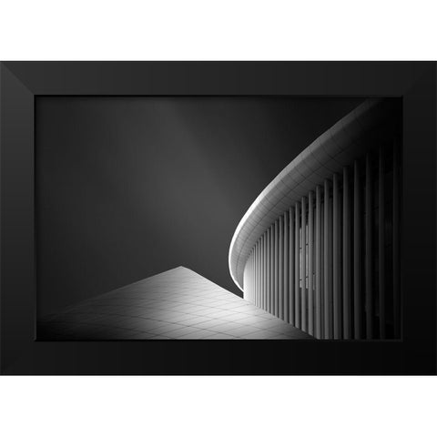 Symphony Of Lines Black Modern Wood Framed Art Print by Ioneanu, Dragos