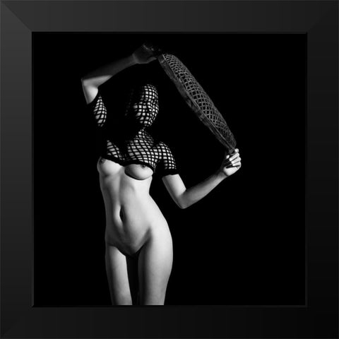 Shadow Play Black Modern Wood Framed Art Print by D., Julian