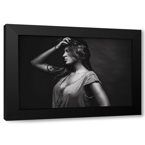 Dorine Black Modern Wood Framed Art Print with Double Matting by Rozenzvig, Carmit