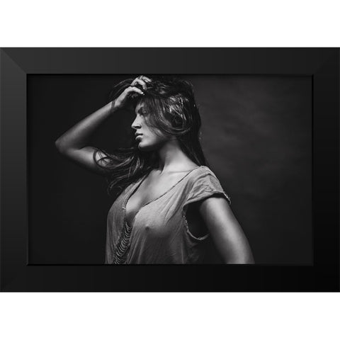 Dorine Black Modern Wood Framed Art Print by Rozenzvig, Carmit