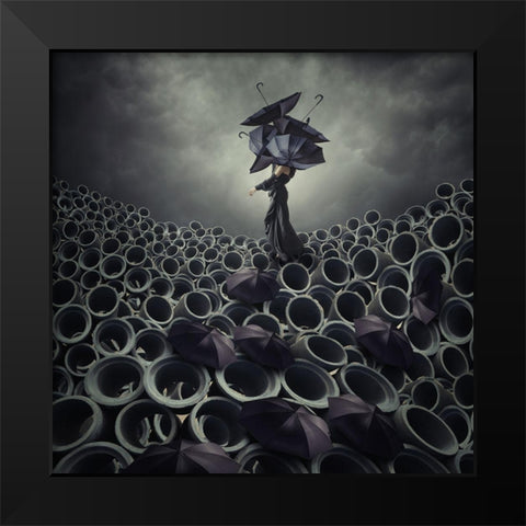 A Broken Serenade Black Modern Wood Framed Art Print by Hardibudi