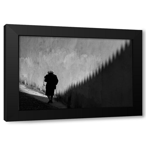 The Great Wall Black Modern Wood Framed Art Print by Carlos, KK
