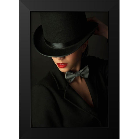 Qmystery Under The Topperq Black Modern Wood Framed Art Print by Corcoveanu, Livia