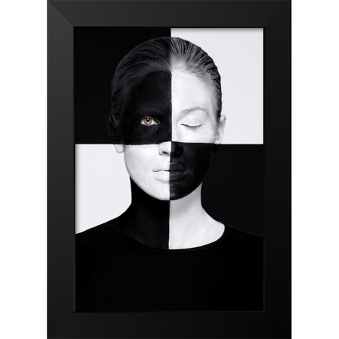 Squared Black Modern Wood Framed Art Print by Ghirardini, Tanja