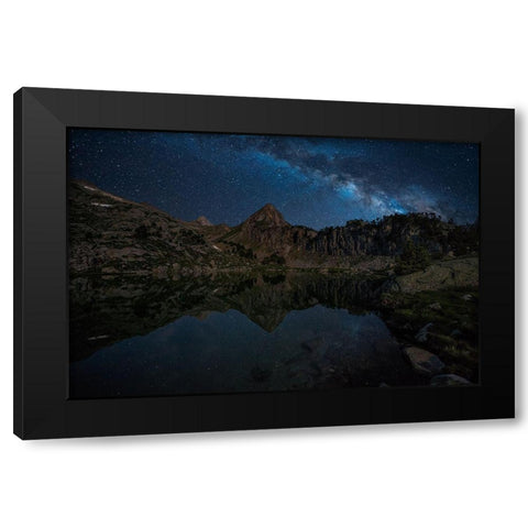Mountain Lake Black Modern Wood Framed Art Print with Double Matting by Martin Castan, David