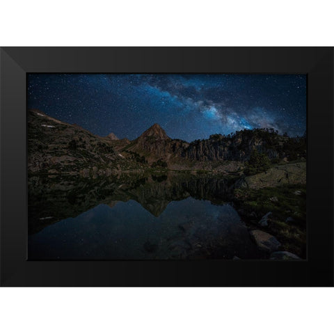 Mountain Lake Black Modern Wood Framed Art Print by Martin Castan, David