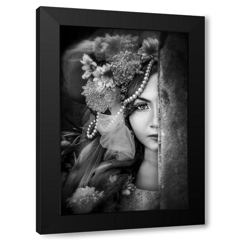 :: Half :: Black Modern Wood Framed Art Print with Double Matting by Minggar T, Miranti