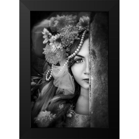 :: Half :: Black Modern Wood Framed Art Print by Minggar T, Miranti