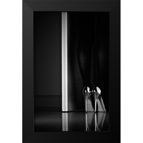 Black + White + Door Black Modern Wood Framed Art Print by Schottstaedt, Erik