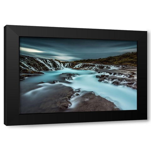 Cool Water Black Modern Wood Framed Art Print with Double Matting by Hoffmann, Raymond