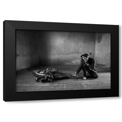 Give Me Back My Baby Black Modern Wood Framed Art Print with Double Matting by Grobenski, Mario