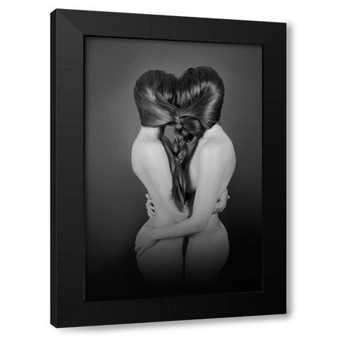 Togetherness Black Modern Wood Framed Art Print by Mest, Olga