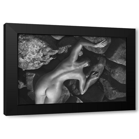 Between The Stones Black Modern Wood Framed Art Print with Double Matting by Pereverzov, Alexander