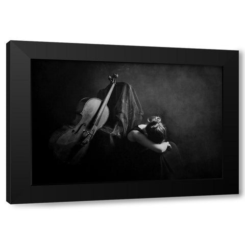 Silence Black Modern Wood Framed Art Print with Double Matting by Mest, Olga