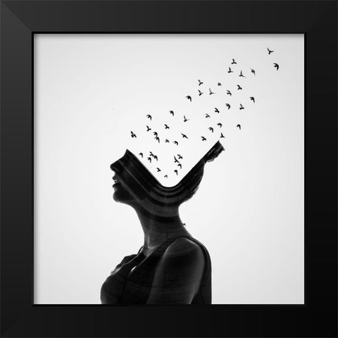 Untitled Black Modern Wood Framed Art Print by Demir, Erkin