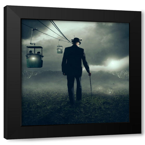 The Business Of Dying Black Modern Wood Framed Art Print with Double Matting by Bilotta, Michael